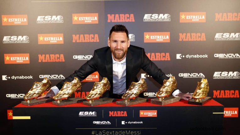 Messi is the highest golden boot winner with 6 Golden shoes 