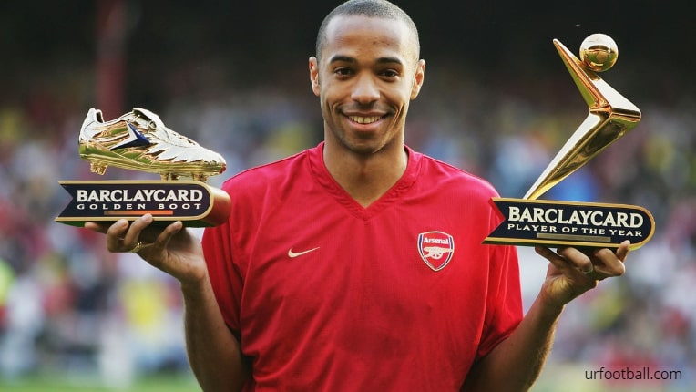 Thierry Henry- 3rd highest golden boot winner with 2 Golden Shoes 